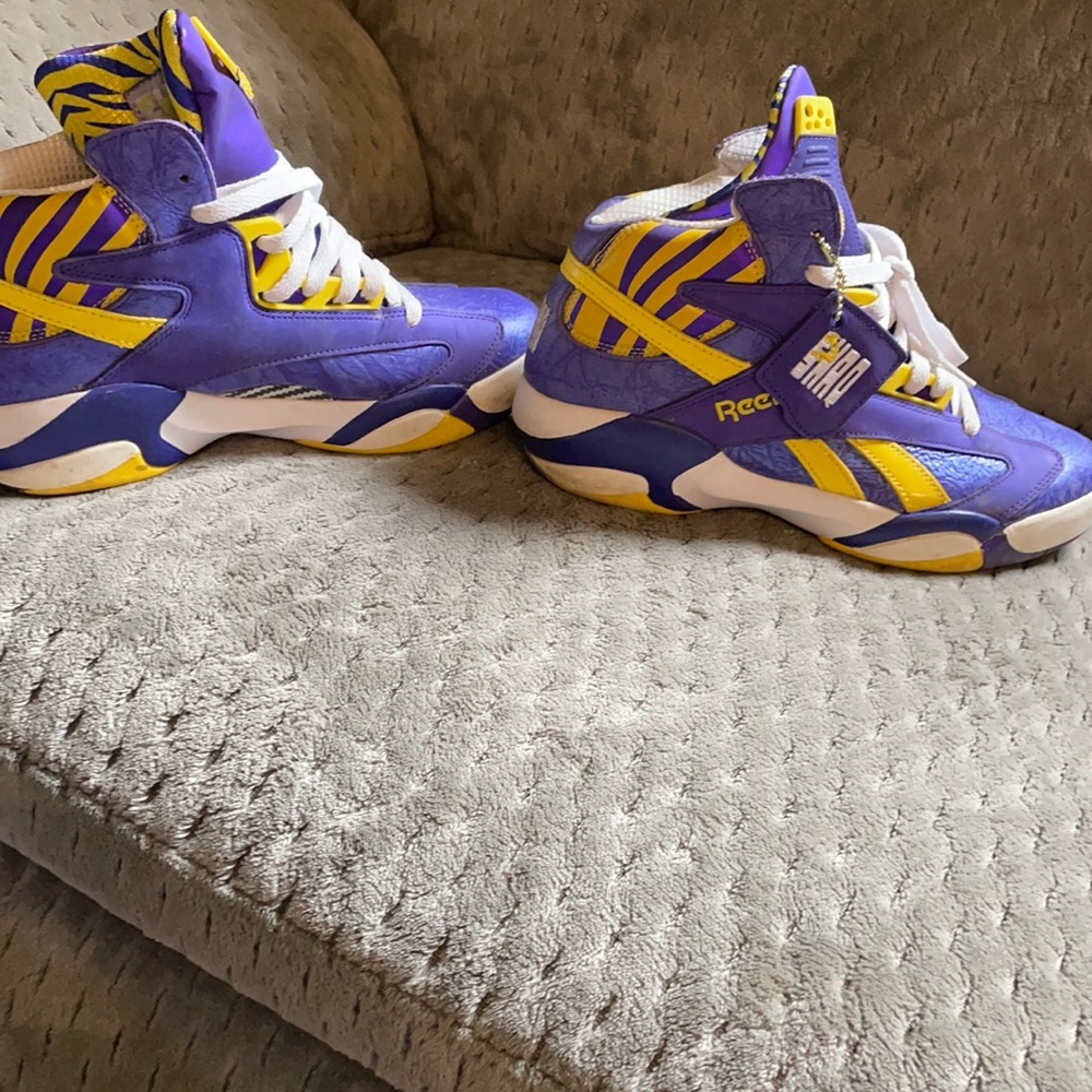 Reebok LSU colors Shaq O’Neal The Pump sneakers